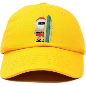 imageDALIX Christmas Surfing Santa Baseball Cap Embroidered HatGold