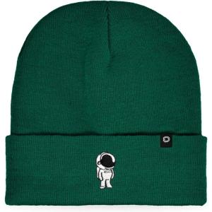 imageDALIX Embroidered Astronaut Beanie Cap Cuffed Knit Hat Men WomenGreen