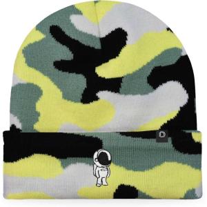 imageDALIX Embroidered Astronaut Beanie Cap Cuffed Knit Hat Men WomenGreen Camo