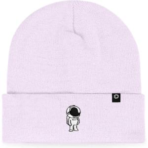 imageDALIX Embroidered Astronaut Beanie Cap Cuffed Knit Hat Men WomenLavender
