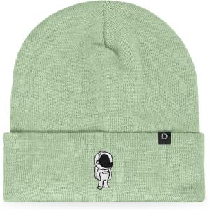 imageDALIX Embroidered Astronaut Beanie Cap Cuffed Knit Hat Men WomenLight Green