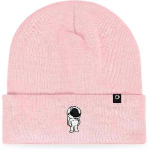 imageDALIX Embroidered Astronaut Beanie Cap Cuffed Knit Hat Men WomenPink