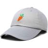 imageDALIX Carrot Embroidered Dad Cap Cotton Baseball Hat WomenGray