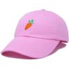imageDALIX Carrot Embroidered Dad Cap Cotton Baseball Hat WomenLight Pink