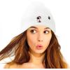 imageDALIX Christmas Astronaut Beanie Warm Winter Cap Embroidered HatWhite