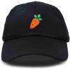 imageDALIX Carrot Embroidered Dad Cap Cotton Baseball Hat WomenBlack