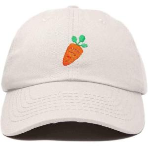 imageDALIX Carrot Embroidered Dad Cap Cotton Baseball Hat WomenBeige