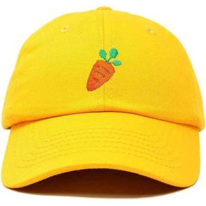 imageDALIX Carrot Embroidered Dad Cap Cotton Baseball Hat WomenGold