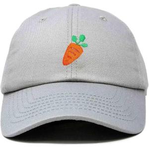 imageDALIX Carrot Embroidered Dad Cap Cotton Baseball Hat WomenGray