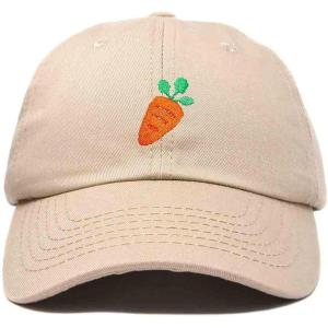 imageDALIX Carrot Embroidered Dad Cap Cotton Baseball Hat WomenKhaki