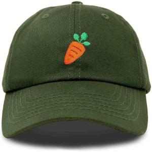 imageDALIX Carrot Embroidered Dad Cap Cotton Baseball Hat WomenOlive