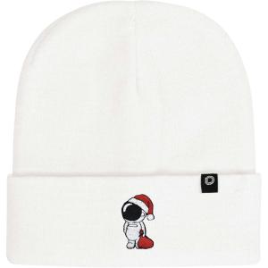 imageDALIX Christmas Astronaut Beanie Warm Winter Cap Embroidered HatWhite