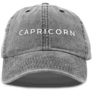 imageDALIX Capricorn Dad Hat Embroidered Zodiac Astrology Cotton Baseball CapBlack