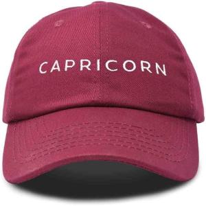 imageDALIX Capricorn Dad Hat Embroidered Zodiac Astrology Cotton Baseball CapMaroon