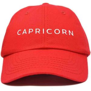 imageDALIX Capricorn Dad Hat Embroidered Zodiac Astrology Cotton Baseball CapRed