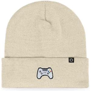 imageDALIX Game Controller Embroidered Beanie Cap Cotton Baseball MenBeige