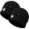imageDALIX Embroidered Ghost Beanie Cap Set Cuffed Knit Hat Women Men Black