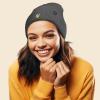 imageDALIX Mushroom Frog Embroidered Beanie Hat Cotton Cute Winter Fall Cap WomensAsphalt Gray