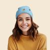 imageDALIX Mushroom Frog Embroidered Beanie Hat Cotton Cute Winter Fall Cap WomensBaby Blue