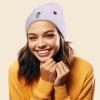 imageDALIX Mushroom Frog Embroidered Beanie Hat Cotton Cute Winter Fall Cap WomensLavender