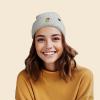 imageDALIX Mushroom Frog Embroidered Beanie Hat Cotton Cute Winter Fall Cap WomensLight Gray