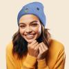 imageDALIX Mushroom Frog Embroidered Beanie Hat Cotton Cute Winter Fall Cap WomensPeriwinkle