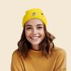 imageDALIX Mushroom Frog Embroidered Beanie Hat Cotton Cute Winter Fall Cap WomensYellow