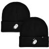 imageDALIX Embroidered Ghost Beanie Cap Set Cuffed Knit Hat Women Men Black