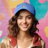imageDALIX Leaping Corgi Embroidered Cap Cotton Baseball Hat Nautical WomensLight Blue