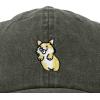 imageDALIX Leaping Corgi Embroidered Cap Cotton Baseball Hat Nautical WomensWashed Gray