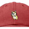 imageDALIX Leaping Corgi Embroidered Cap Cotton Baseball Hat Nautical WomensWashed Red