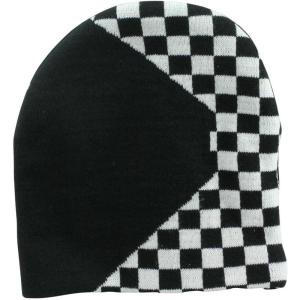 imageBeanie Cap 8in Hat Comes in 16 Colors and Designs Half Checkered Black
