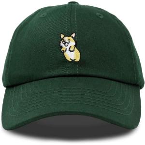 imageDALIX Leaping Corgi Embroidered Cap Cotton Baseball Hat Nautical WomensDark Green