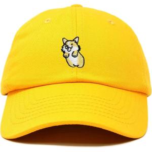 imageDALIX Leaping Corgi Embroidered Cap Cotton Baseball Hat Nautical WomensGold