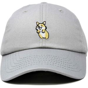 imageDALIX Leaping Corgi Embroidered Cap Cotton Baseball Hat Nautical WomensGray