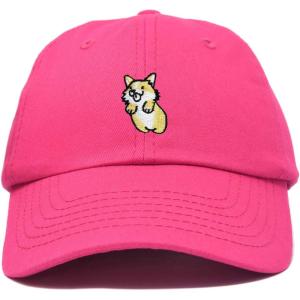 imageDALIX Leaping Corgi Embroidered Cap Cotton Baseball Hat Nautical WomensHot Pink