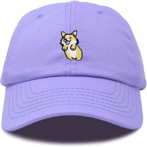 imageDALIX Leaping Corgi Embroidered Cap Cotton Baseball Hat Nautical WomensLavender