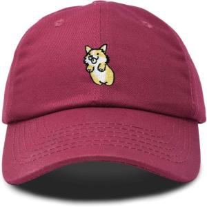 imageDALIX Leaping Corgi Embroidered Cap Cotton Baseball Hat Nautical WomensMaroon