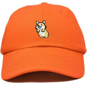 imageDALIX Leaping Corgi Embroidered Cap Cotton Baseball Hat Nautical WomensOrange