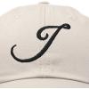 imageDALIX Initial Hat Letter J Womens Baseball Cap Monogram Cursive EmbroiderBeige