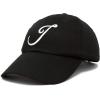 imageDALIX Initial Hat Letter J Womens Baseball Cap Monogram Cursive EmbroiderBlack