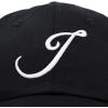 imageDALIX Initial Hat Letter J Womens Baseball Cap Monogram Cursive EmbroiderBlack