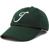 imageDALIX Initial Hat Letter J Womens Baseball Cap Monogram Cursive EmbroiderDark Green