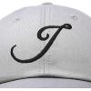 imageDALIX Initial Hat Letter J Womens Baseball Cap Monogram Cursive EmbroiderGray