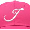 imageDALIX Initial Hat Letter J Womens Baseball Cap Monogram Cursive EmbroiderHot Pink