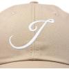 imageDALIX Initial Hat Letter J Womens Baseball Cap Monogram Cursive EmbroiderKhaki