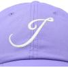 imageDALIX Initial Hat Letter J Womens Baseball Cap Monogram Cursive EmbroiderLavender
