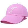 imageDALIX Initial Hat Letter J Womens Baseball Cap Monogram Cursive EmbroiderLight Pink