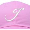 imageDALIX Initial Hat Letter J Womens Baseball Cap Monogram Cursive EmbroiderLight Pink