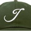 imageDALIX Initial Hat Letter J Womens Baseball Cap Monogram Cursive EmbroiderOlive